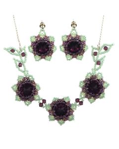 Set exclusivist cu flori din cristale Swarovski si argint