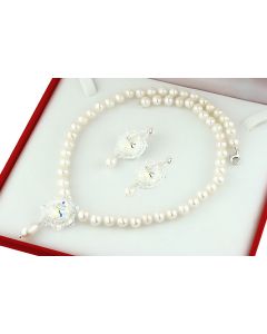 Set perle naturale si cristale Swarovski Crystal AB