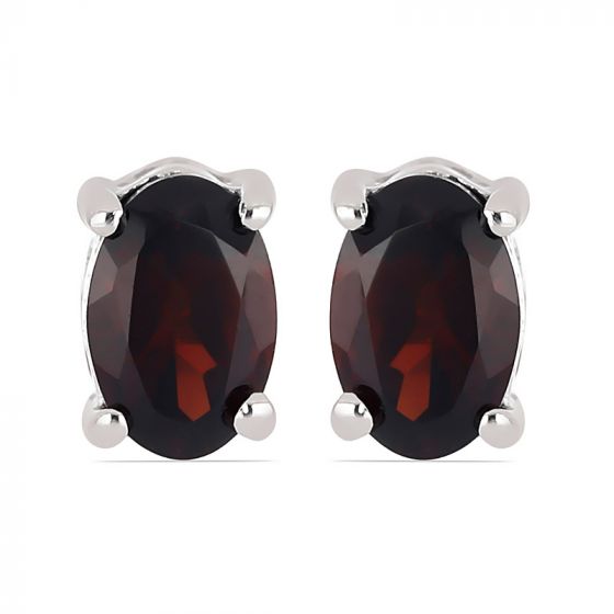 June Anemone fish balance Cercei din argint si granat fatetat oval | Magazin online de bijuterii