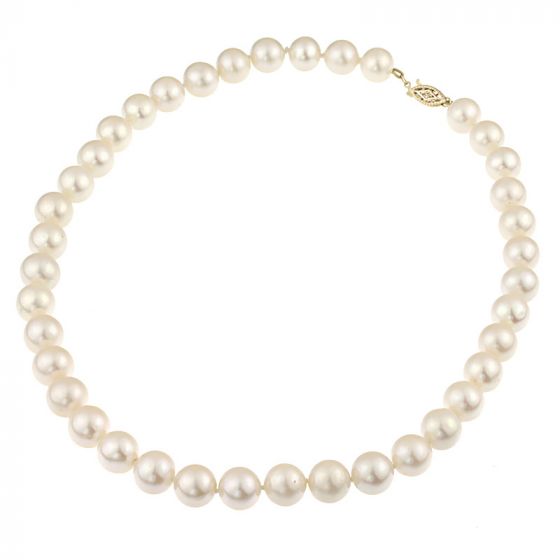 Colier perle naturale albe 10 - 11 mm si inchizatoare din 14K | Magazin online de bijuterii