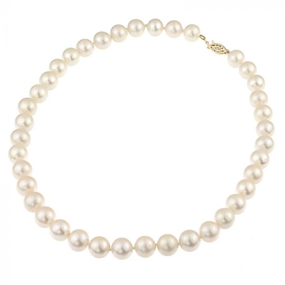 Colier perle naturale albe 10 - 11 mm si inchizatoare din 14K | Magazin online de bijuterii