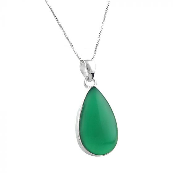 Derive Intact London Colier unicat din onix verde in forma de lacrima | Magazin online de  bijuterii