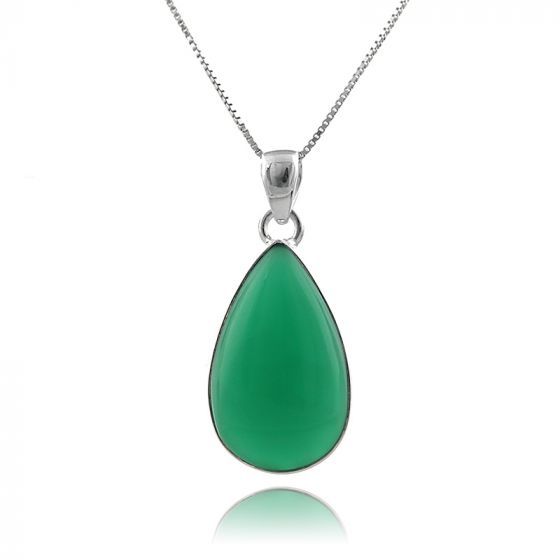 Derive Intact London Colier unicat din onix verde in forma de lacrima | Magazin online de  bijuterii