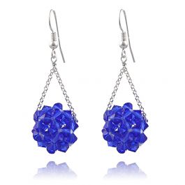Skylight rail Antibiotics Cercei `disco ball` din argint 925 si Swarovski Majestic Blue | Magazin  online de bijuterii