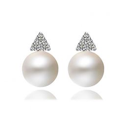 Accessible Degenerate rival Cercei din perle naturale albe, zirconia si argint | Magazin online de  bijuterii