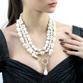 Set "Luxurious" din perle de Mallorca, cristale si rhinestone