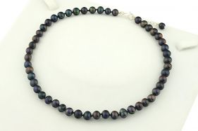 Colier clasic perle naturale negre 6 - 7 mm A