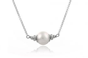 Colier din argint si perla naturala 10-11mm, calitate AAA
