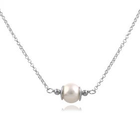 Colier din argint si perla naturala 8-9 mm, calitate AA