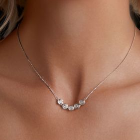 Colier elegant din argint si Moissanite