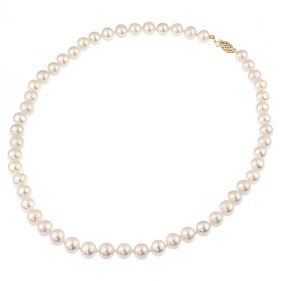 Colier perle naturale albe 7 - 9 mm AAA si inchizatoare aur gold filled