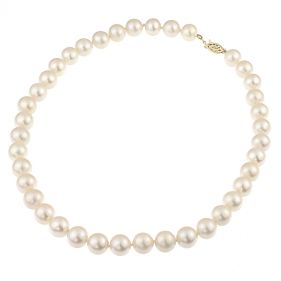 Colier perle naturale albe 10 - 11 mm AAA si inchizatoare aur gold filled