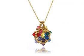 Colier Rainbow din cristale Swarovski si argint placat 18K