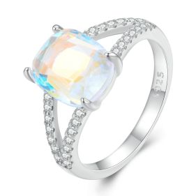 Inel din argint, opal si cristale