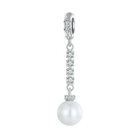 Pandantiv/Charm din argint, cristale si perla
