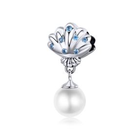 Pandantiv/Charm din argint, perla si cristale