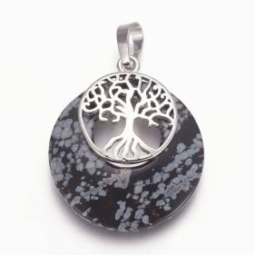 Pandantiv "Copacul vietii" din obsidian