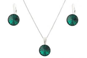 Set din argint si Swarovski Emerald