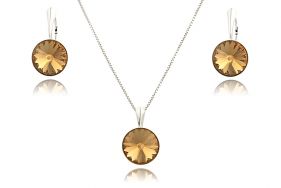 Set din argint si Swarovski Light Colorado Topaz