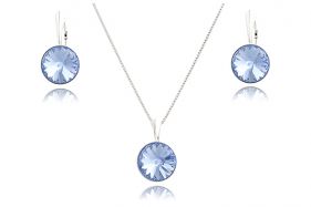 Set din argint si Swarovski Light Sapphire