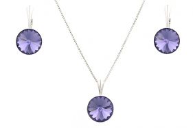 Set din argint si Swarovski Tanzanite