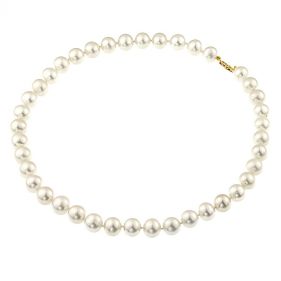 Colier exclusivist din perle naturale 9-10 mm AAAA si aur 14K