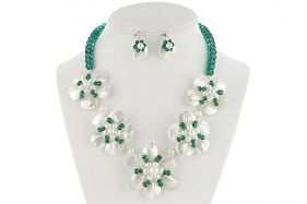 Set flori din cristale Swarovski, perle si sidef