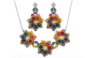 Set Rainbow din cristale Swarovski si argint